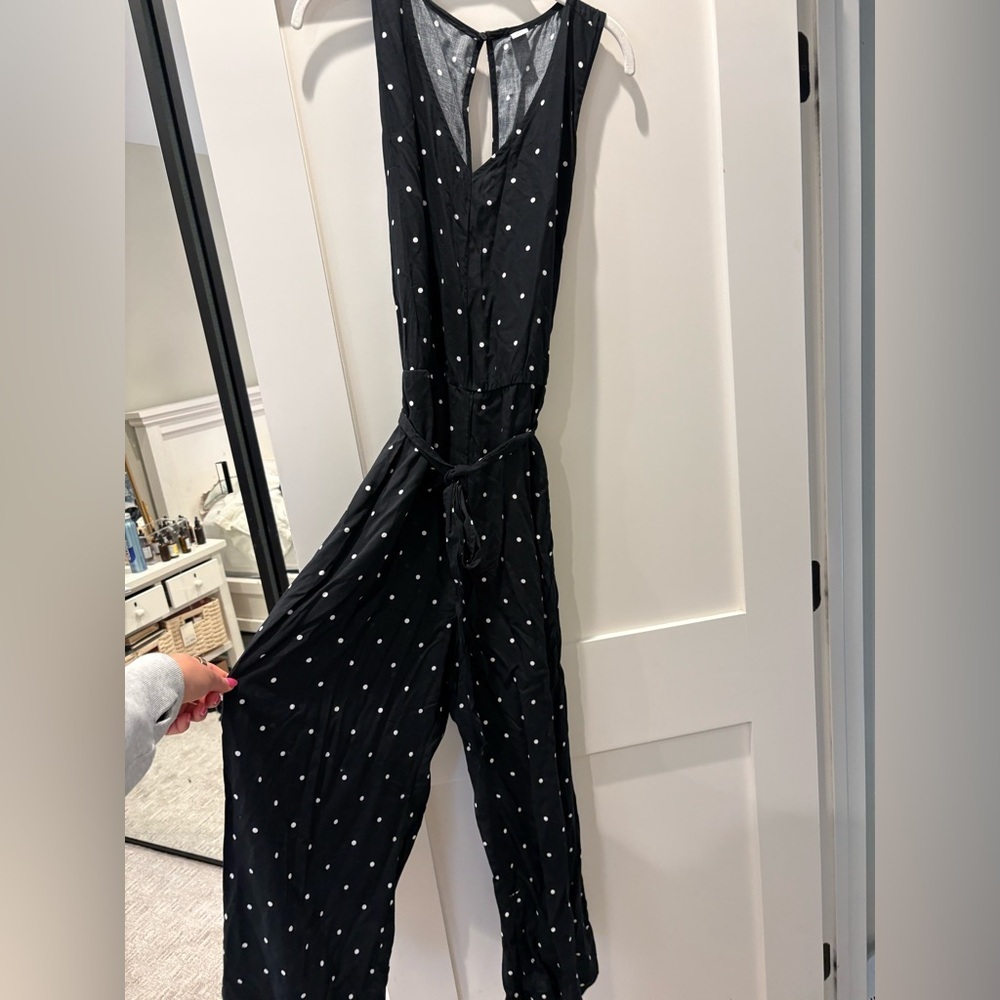 Old navy Black Polka Dot Sleeveless Jumpsuit